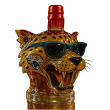Whiskey Decanter Glass Bottle with Cool Leopard Head and Sunglasses for Liquor, Wine, Spirits