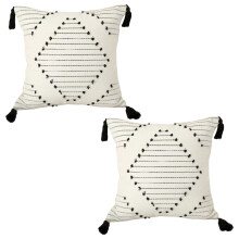 Cute Pillow Case Sham, Boho Tufted Throw Pillow Covers, Thick Durable Materials, Indoor Outdoor Decorative Square Cushion Case For Couch Sofa Bedroom
