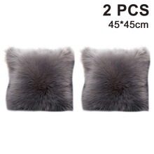 Versatile Pillow Companion,Hidden Zipper,Faux Fur Throw Pillow Cover,Elevate Your Space,Soft And Cozy,Perfect For Christmas Decorations,45 X 45 Cm