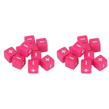 Brilliant Pink Dice, High Quality Dice With Well Etched White Pips, Ideal For Educational Play And Infant Development, 20Pcs Plastic Dice, 16Mm Size