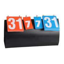 Tableau de score portable pour jeux sportifs, tableau de score à rabat avec plaques bleues et rouges vives, marqueur de table pour tennis,