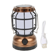 Rechargeable Camping Lantern with Adjustable Brightness Retro Design Weather Resistant USB C Powered LED Light for Outdoor Adventures