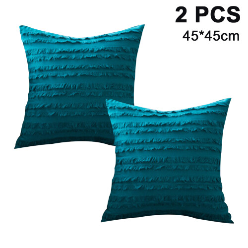 Polyester Decorative Throw Pillow Covers, Pom-poms Design Cushion Covers, Easy Insertion, 2PCS
