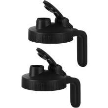 Wide Mouth Mason Jar Lid with Leakproof Airtight Seal, EasyPour Flip Cap and Handle, 2 Pack