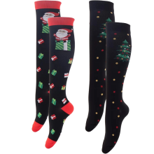 Chaussettes de compression montantes, chaussettes de compression dégressives en matière confortable et extensible, idéales pour Holi