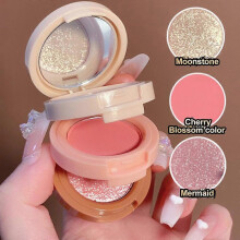 (As show, 2) 3 In 1 Matte Highlighter Blush Palette Pearly Blush Shiny Eyeshadow Multifunctional Face Makeup Palette Eye Cosmetics