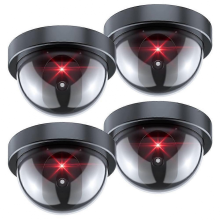 Attrappe einer Sicherheitskamera, gefälschte Kamera mit roter LED-Leuchte, realistisches drahtloses Überwachungssystem für Haus und Garten, 4
