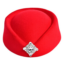 Rhinestones Decors Stewardess Beret Hat Autumn Winter-Big red1