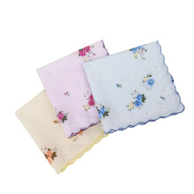 Two Sophisticated Lace Accented Handkerchiefs-Flower type No. 5