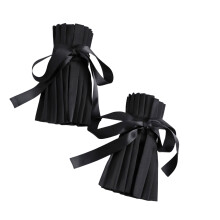 Detachable Collar Cover Soft Cotton False Collar-Black cuffs