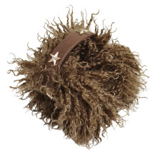 Foldable Winter Plush Earmuffs With Metal Star-Deep khaki