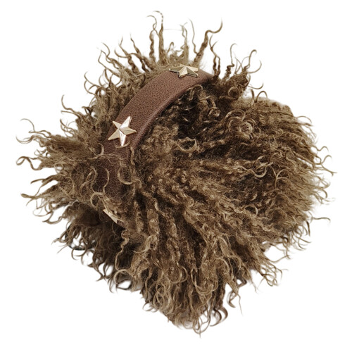 Foldable Winter Plush Earmuffs With Metal Star-Deep khaki