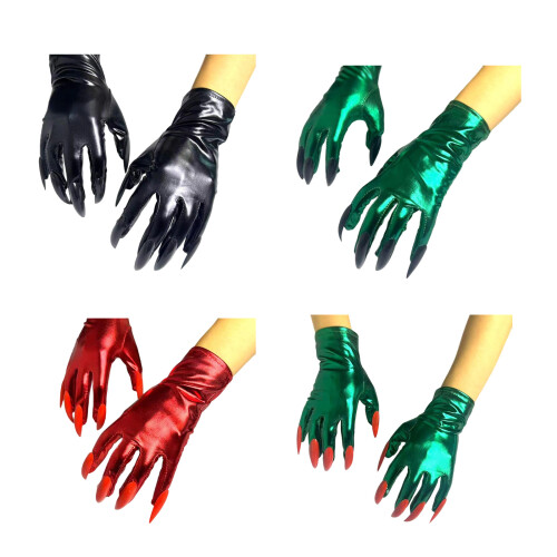 2pcs Stage Performances Mittens Gothicism Mystical Glove-Black 2