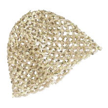 Glitters Pullover Hat Adjustable Sparkling Sequins Design-Beige