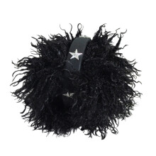 Fringed Adjustable Ear Warmers Comfortable Metal Star-Black