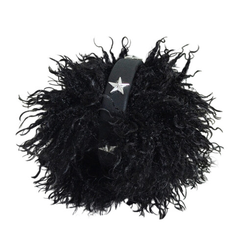Fringed Adjustable Ear Warmers Comfortable Metal Star-Black