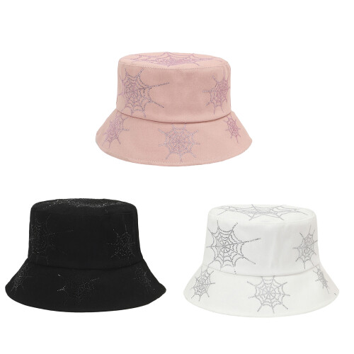 Sparkling Web Pattern Sun Hat Adjustable Fit Comfortable-Pink 1