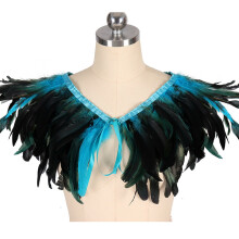 Elegant Feather Cloak Cape Reusable Fashion Item For-Lake Blue