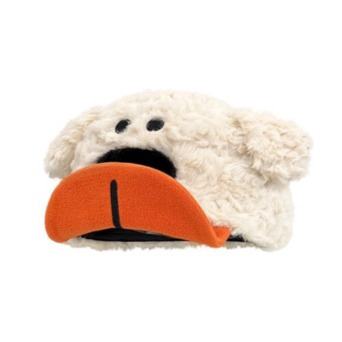 Cute Puppy Baseball Cap Winter Beanies Soft Head-White