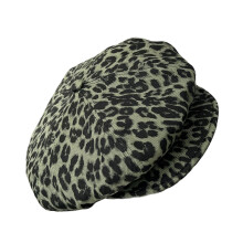 Fashion Animal Print Painters Hat PU Brims-Octagonal hat army g