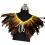 Feather Trimmed Cape Cloak Artistic Statement Piece For-Yellow 1