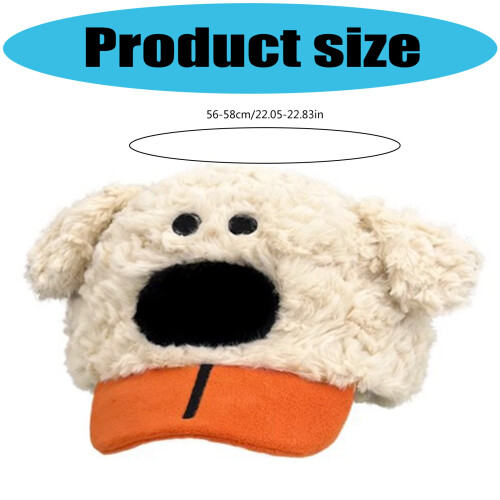 Cute Puppy Baseball Cap Winter Beanies Soft Head-White 2