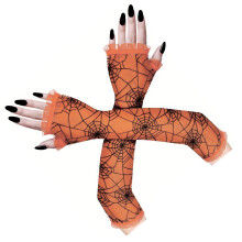 Funny Costume Gloves Soft Mesh Fabric Cosplay Accessory-Orange