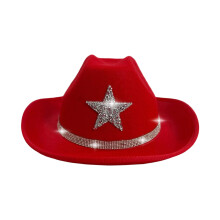 Western Cowboy Hats For Children Soft Fabric Comfortable-Red