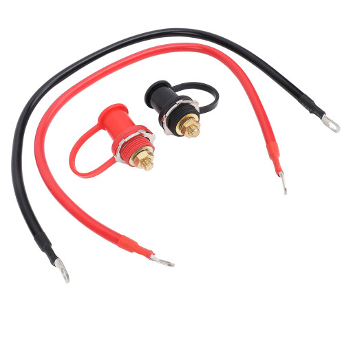 250A Copper Battery Terminal Connectors 3/8in Stud Red Black