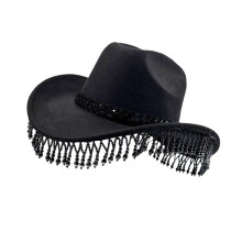 Trendy Unisex Cowboy Bucket Hat Decorated with Faux-Black