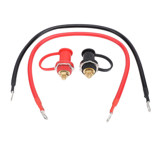 250A Copper Battery Terminal Connectors 3/8in Stud Red Black 2