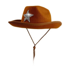 Sparkling Western Hat Kids Role Play Head Accessory-brown