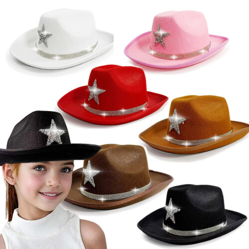 Sparkling Western Hat Kids Role Play Head Accessory-brown 2