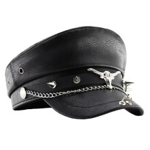 Contemporary Militaries Cap With Bullhead Rivet Chain-rivet