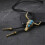 Classical Cattle Skull Pendant Necktie Soft PU-Ancient bronze 7