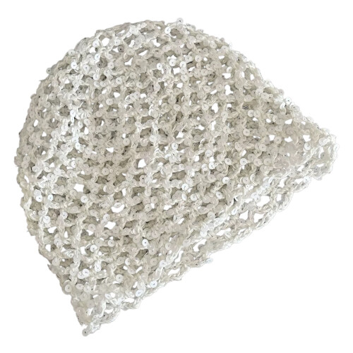 Trendy Sparkling Hat with Hollowout and Sequined Design-White