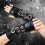 Punk Fingerless Gloves Breathable PU Leather Adjustable-Black 2