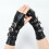 Punk Fingerless Gloves Breathable PU Leather Adjustable-Black 5