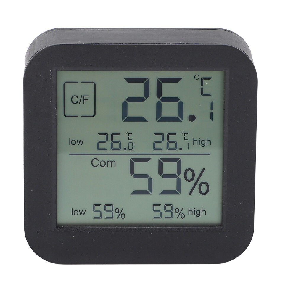 Digital Thermometer Hygrometer with Timer, Clock, LCD Backlit Display