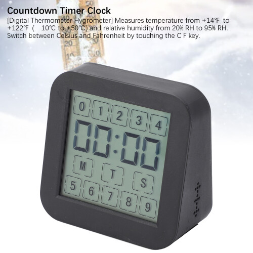 Digitales Thermometer-Hygrometer-Timer, ABS, 2AAA 2