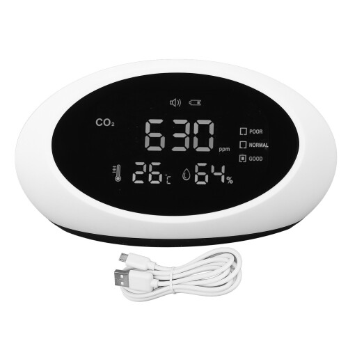 CO2-Detektor ABS tragbar 3000mAh 400-5000 ppm 1