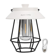 Lanterna da campeggio a LED in stile vintage, con regolazione dell'intensità luminosa non polarizzata e funzionalità di power bank per dispositivi