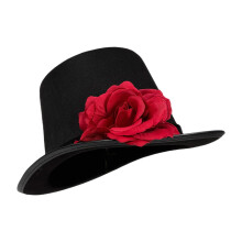 Rose Embroidered Bucket Hat For Women Men Unisex Outdoor-Red