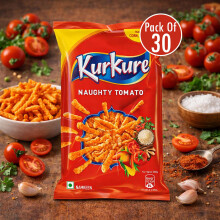 Kurkure Naughty Tomato 100g 30 Packs | Tangy Crunchy Corn Puffs Snack