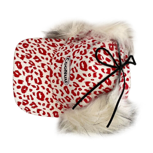 Thicken Liner Trapper Hat Protective Ear Flaps-Embroidery pink