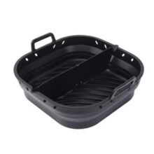 Air Fryer Silicone Liner Square Collapsible OilDraining NonStick Heat Resistant Dishwasher Safe for 58 QT Basket Black