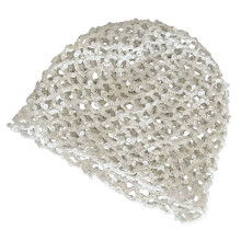 Shimmering Pullover Hat Comfortable Hollowed Brimless Hat-White