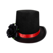 Sustainable Fabric Ladies Bucket Hat Red Blossomy Old-Black