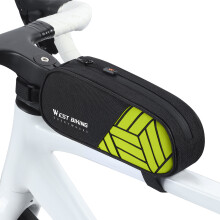 1L Waterproof Front Frame Bag for Bike - 220x90x65mm, Red & Green