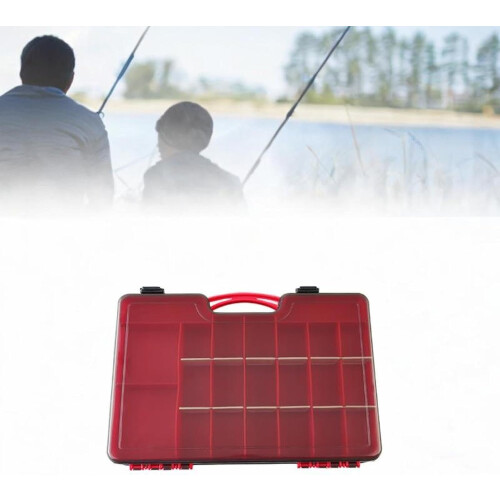 Fischerbox storage box housing with a removable divider container, red 2